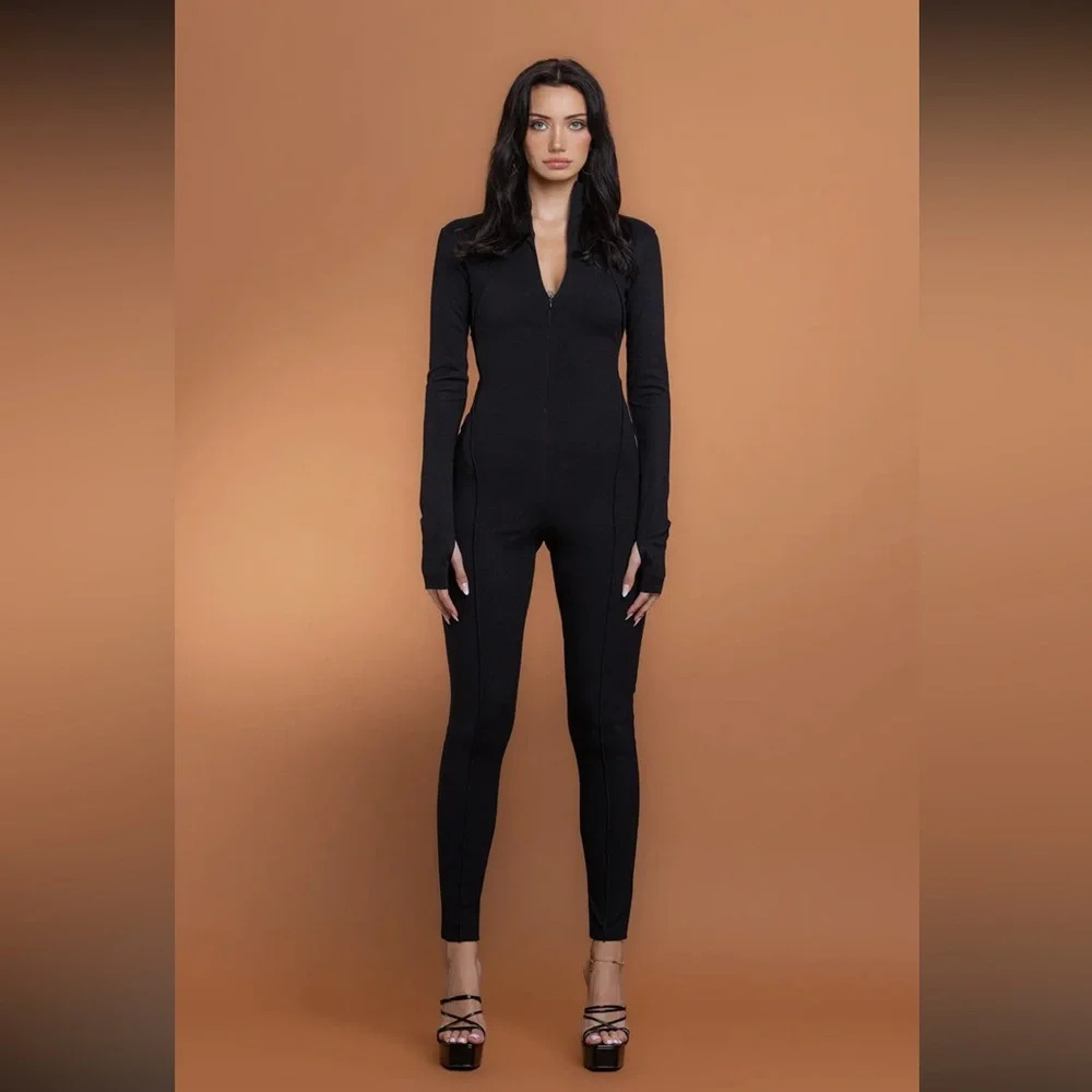 NWT No Vacancy Ultra Soft Double Sided Jersey Jumpsuit, Black Bodysuit
